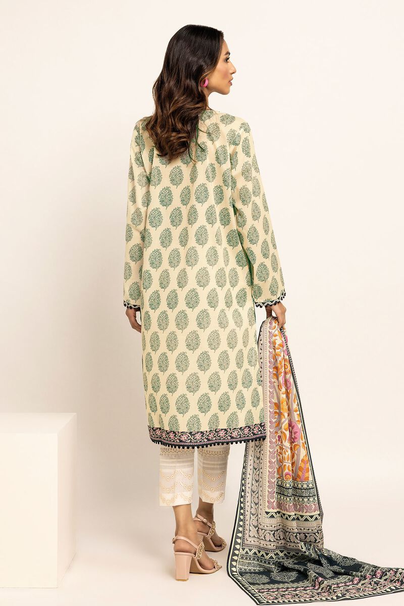 Khaadi | 2 Piece Unstitched Lawn - Top & Dupatta | LLA230905-OFF-WHITE