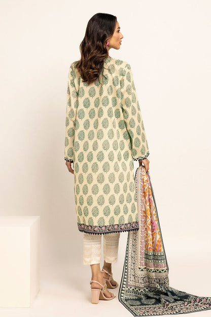 Khaadi | 2 Piece Unstitched Lawn - Top & Dupatta | LLA230905-OFF-WHITE