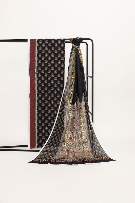 Khaadi | 2 Piece Unstitched Lawn - Top & Dupatta | LLA230906-Black