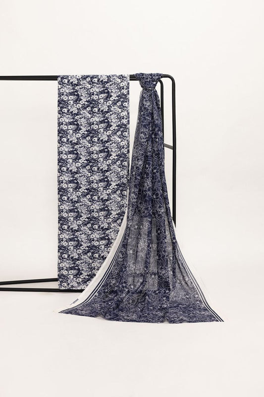 Khaadi | 2 Piece Unstitched Lawn - Top & Dupatta | LLA230908-Blue