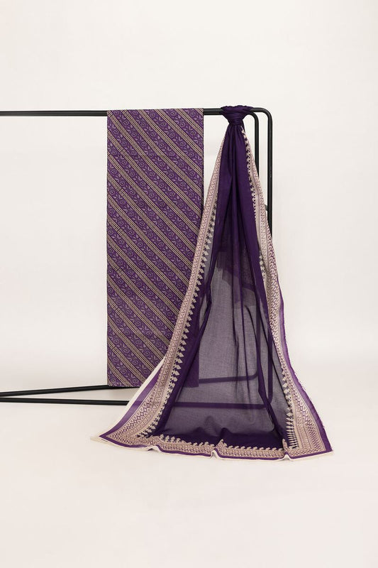 Khaadi | 2 Piece Unstitched Lawn - Top & Dupatta | LLA230911-Purple