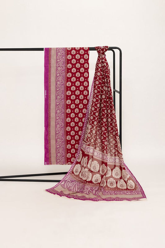 Khaadi | 2 Piece Unstitched Lawn - Top & Dupatta | LLA230912-Red