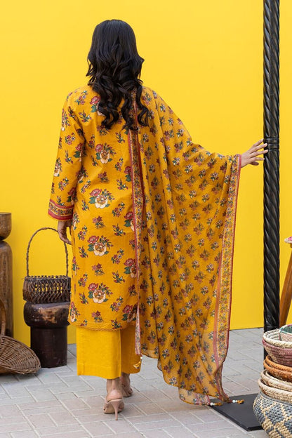 Khaadi | 2 Piece Unstitched Cambric - Top & Dupatta | LLA231201-Yellow