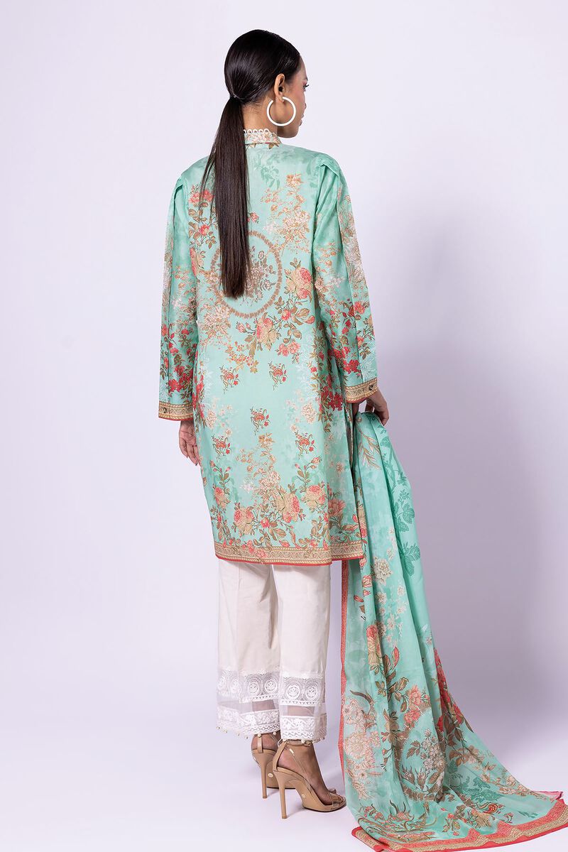 Khaadi | 2 Piece Unstitched Lawn - Top & Dupatta | LLA23133-Green