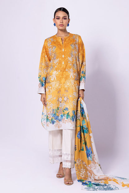 Khaadi | 2 Piece Unstitched Lawn - Top & Dupatta | LLA23134-Yellow