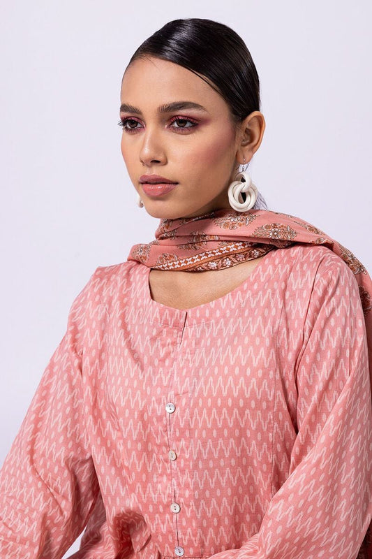 Khaadi | 2 Piece Unstitched Lawn - Top & Dupatta | LLA23138-Pink