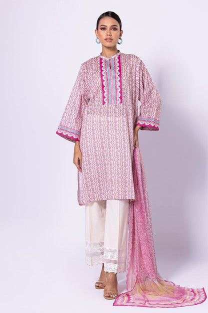 Khaadi | 2 Piece Unstitched Lawn - Top & Dupatta | LLA23139-Pink