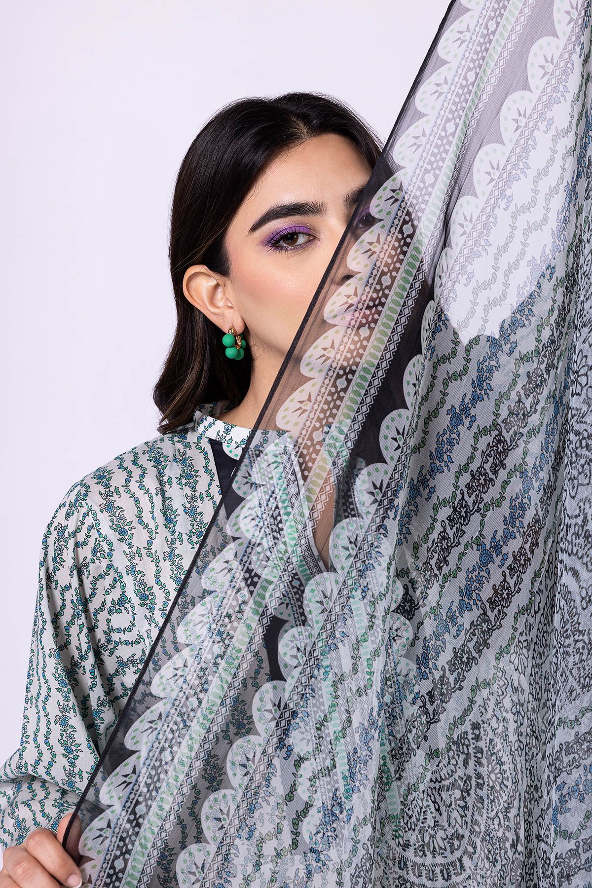 Khaadi | 2 Piece Unstitched Lawn - Top & Dupatta | LLA23139-White