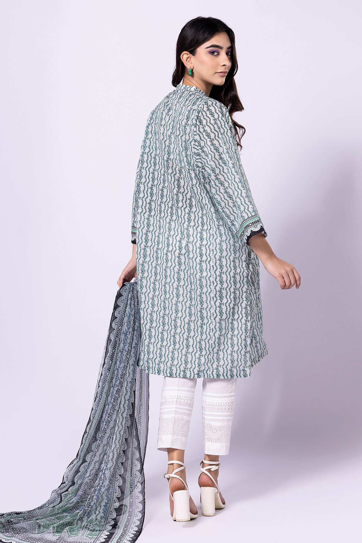 Khaadi | 2 Piece Unstitched Lawn - Top & Dupatta | LLA23139-White