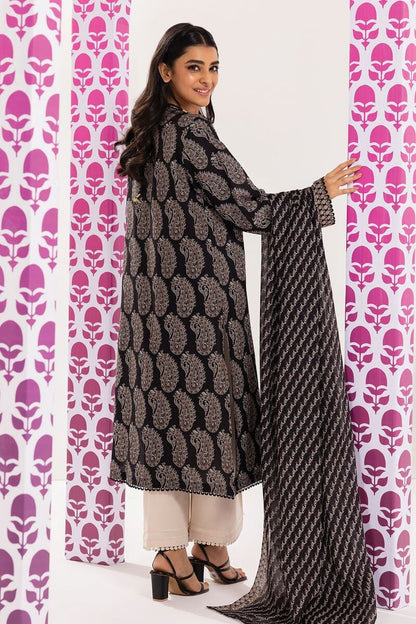 Khaadi | 2 Piece Unstitched Lawn - Top & Dupatta | LLA240102-Black