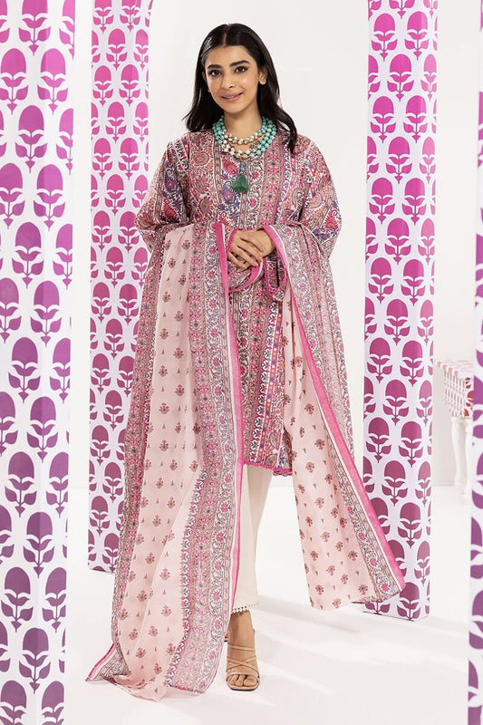 Khaadi | 2 Piece Unstitched Lawn - Top & Dupatta | LLA240103-Pink