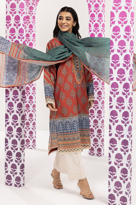 Khaadi | 2 Piece Unstitched Lawn - Top & Dupatta | LLA240107-Red