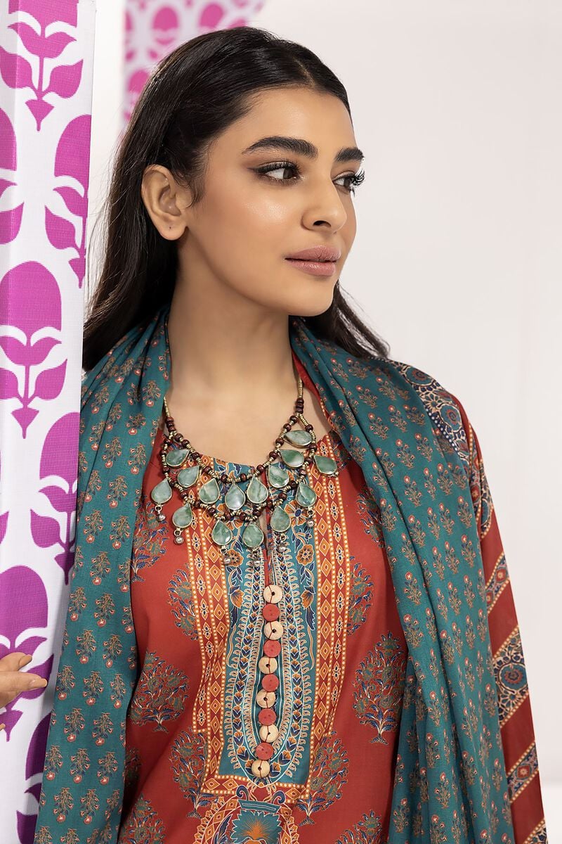 Khaadi | 2 Piece Unstitched Lawn - Top & Dupatta | LLA240107-Red