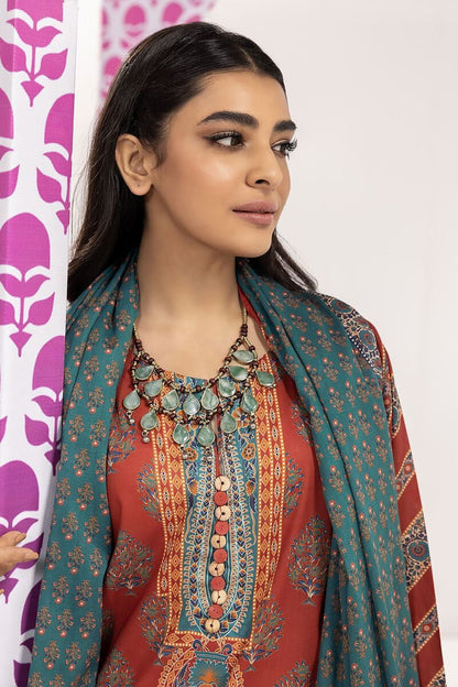 Khaadi | 2 Piece Unstitched Lawn - Top & Dupatta | LLA240107-Red