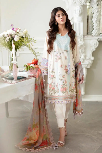 Sana Safinaz | Muzlin Spring Vol-1 | Unstitched 3Pc Embroidered Lawn | 24A
