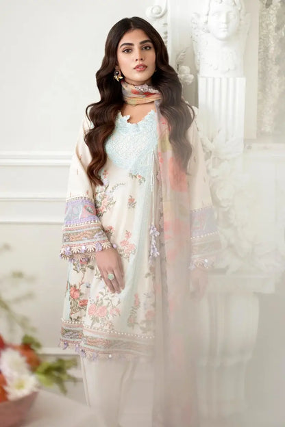 Sana Safinaz | Muzlin Spring Vol-1 | Unstitched 3Pc Embroidered Lawn | 24A