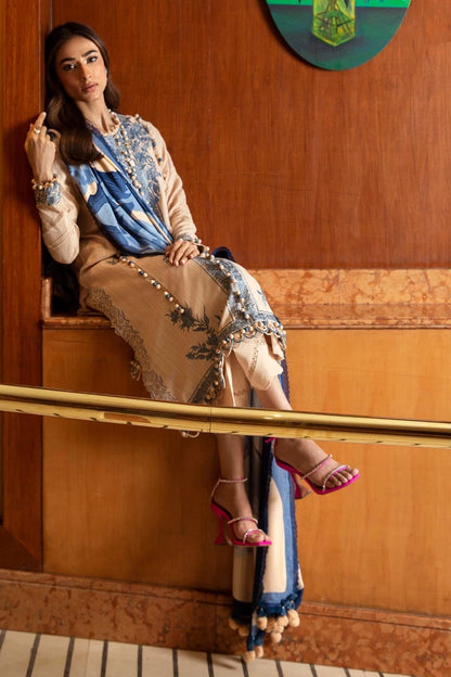 SANA SAFINAZ | UNSTITCHED 3 PIECE MUZLIN WINTER SUIT