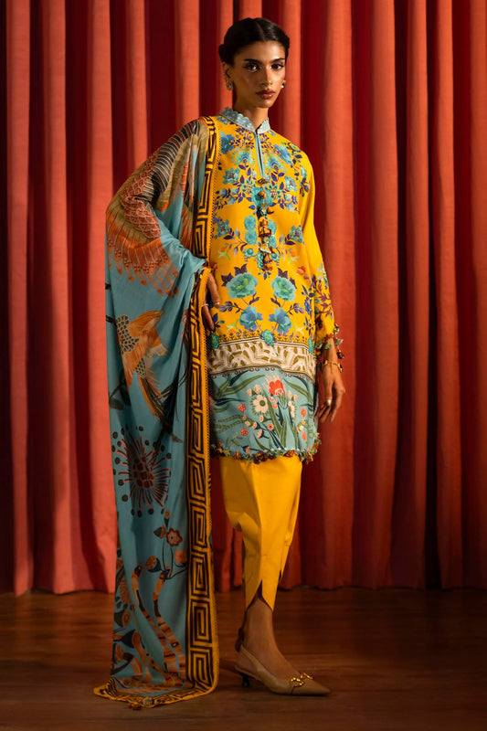 SANA SAFINAZ | UNSTITCHED MUZLIN WINTER - 3 PIECE SUIT | 22B