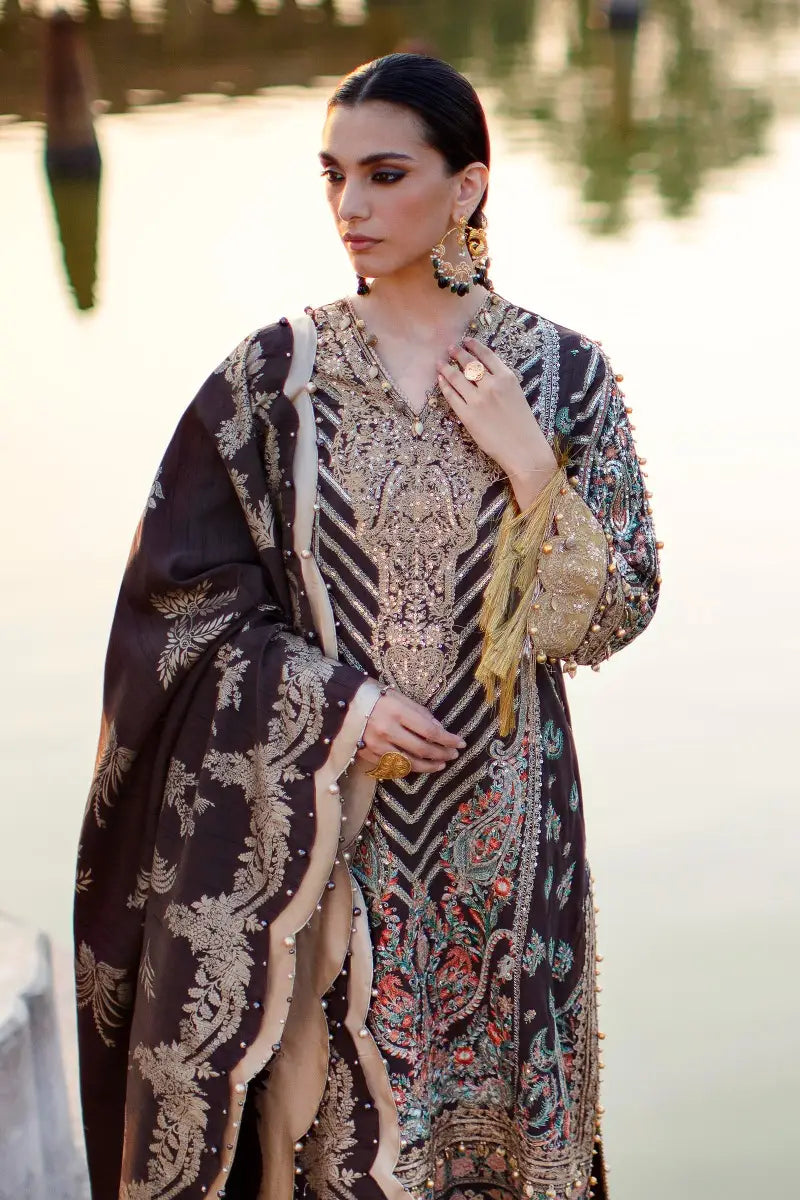 Sana Safinaz | Unstitched 3Pc Winter Luxury - Raw Silk | 1B