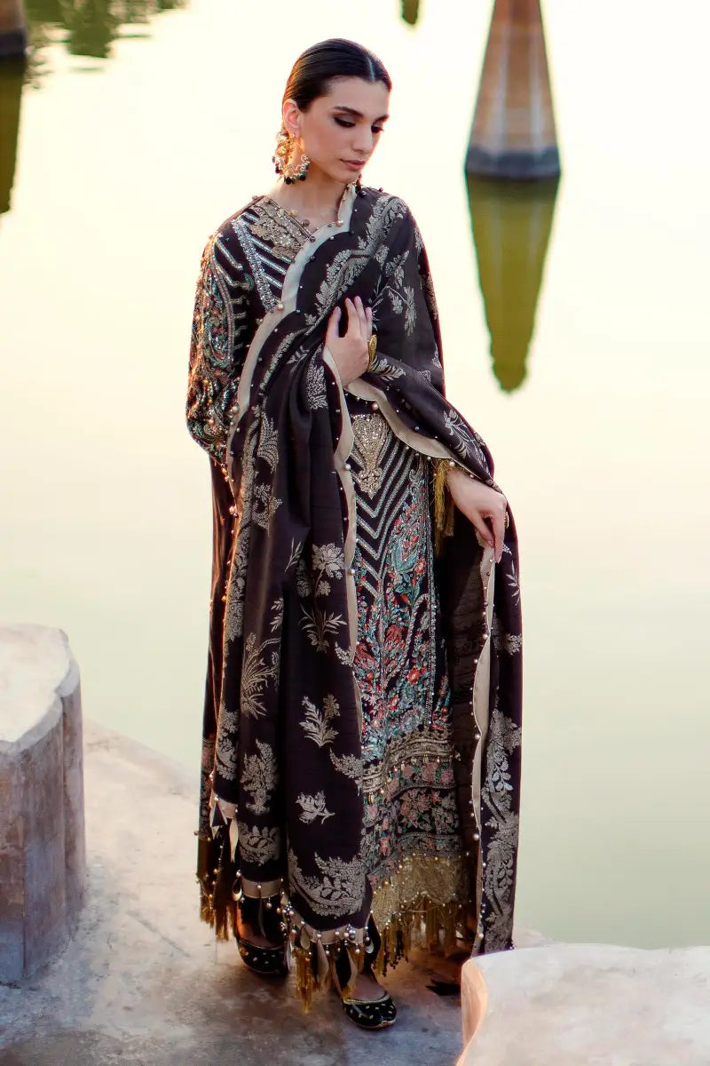 Sana Safinaz | Unstitched 3Pc Winter Luxury - Raw Silk | 1B