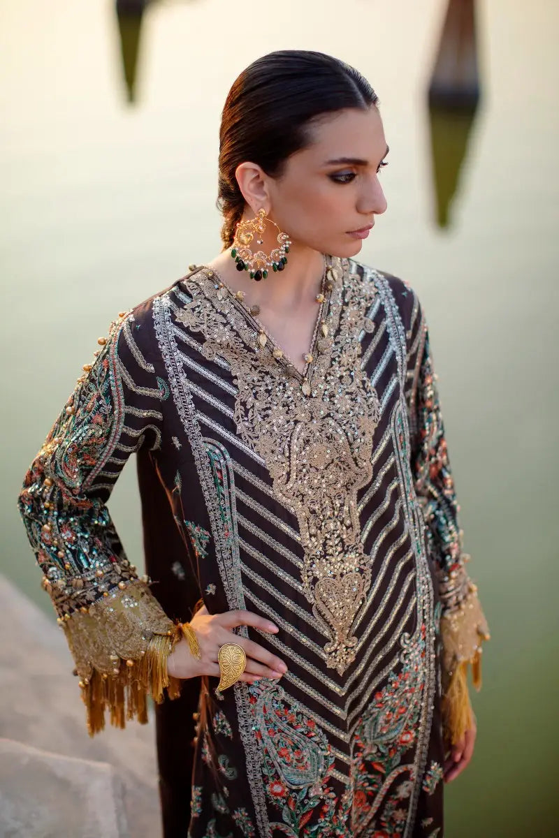 Sana Safinaz | Unstitched 3Pc Winter Luxury - Raw Silk | 1B