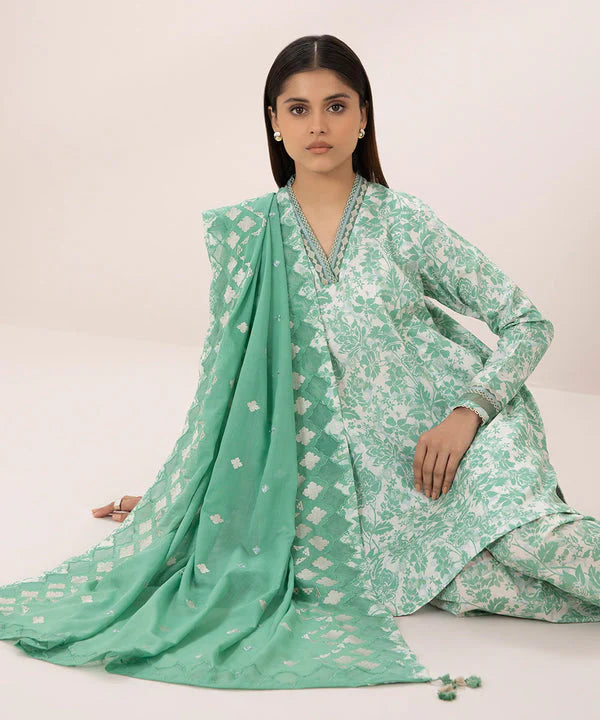 SAPPHIRE | UNSTITCHED 3 PIECE EMBROIDERED CAMBRIC SUIT