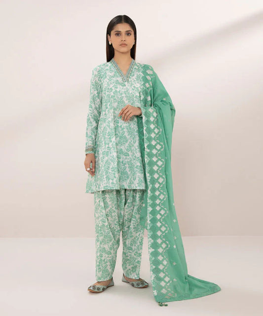 SAPPHIRE | UNSTITCHED 3 PIECE EMBROIDERED CAMBRIC SUIT
