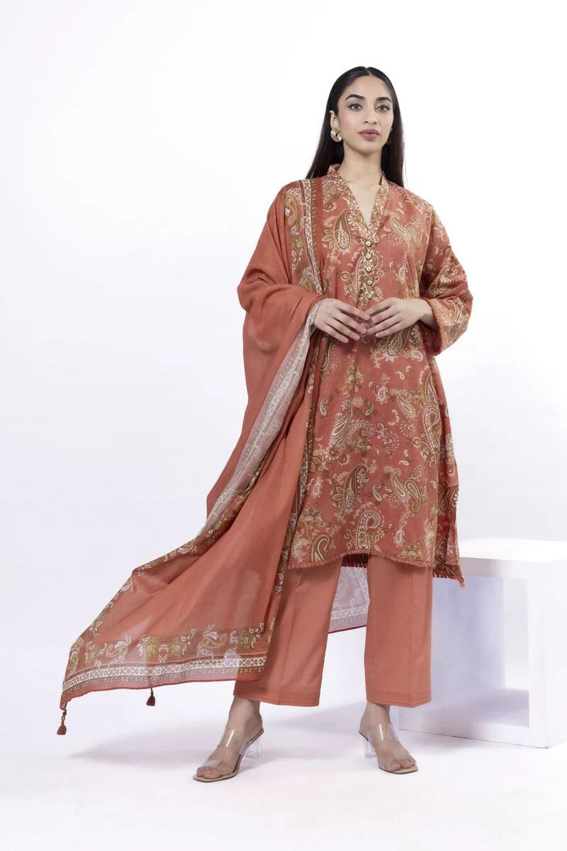 KHAADI | UNSTITCHED 3 PIECE PRINTED LAWN SUIT
