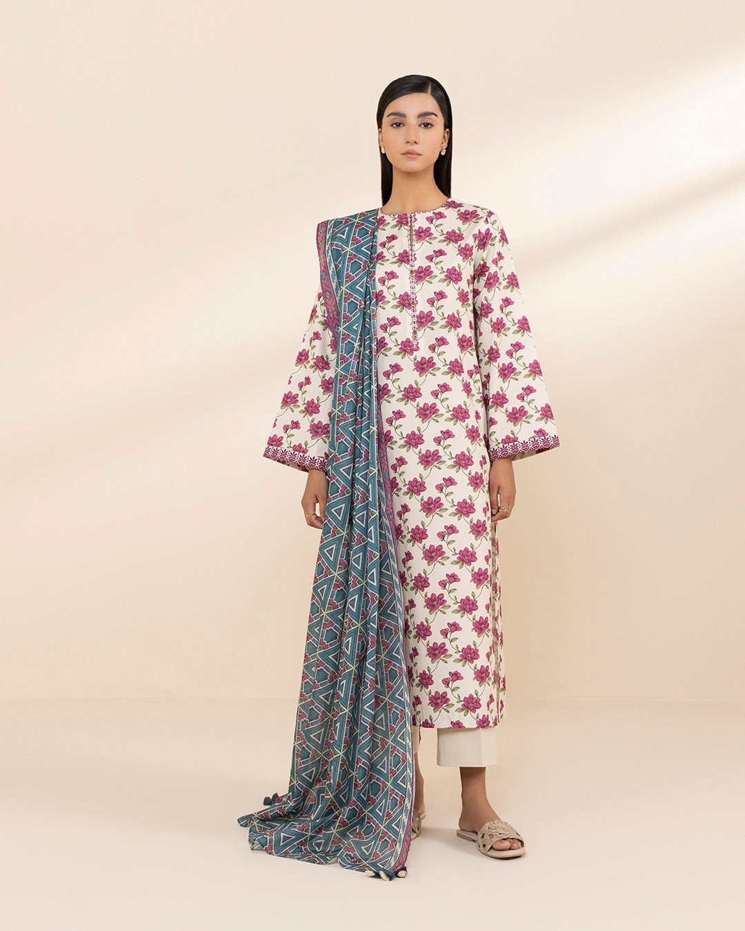 SAPPHIRE | UNSTITCHED 2 PIECE PRINTED CAMBRIC SUIT