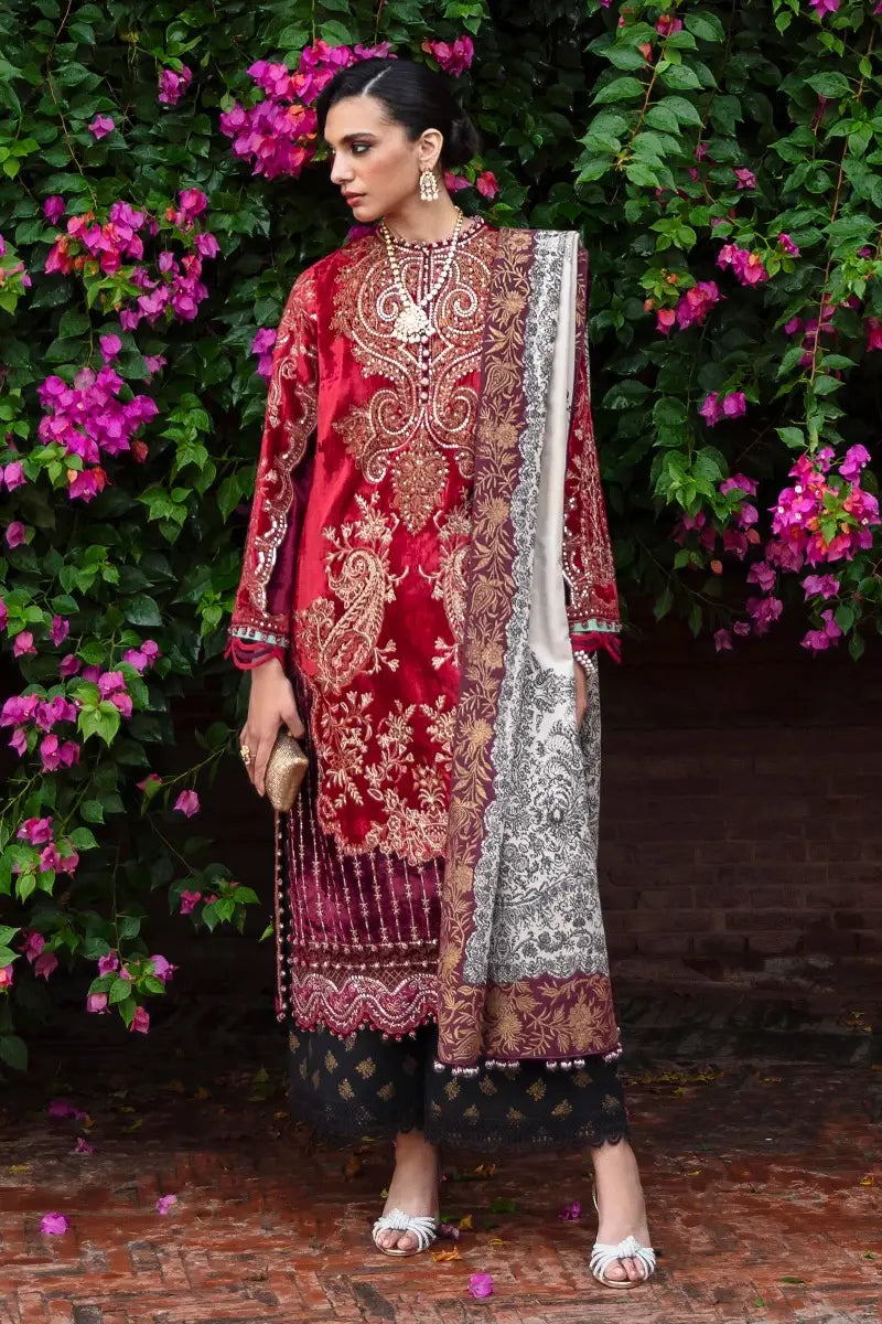 Sana Safinaz | Unstitched 3Pc Winter Luxury - Velvet | 04